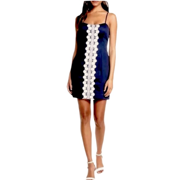Lilly Pulitzer Navy Stretch Brocade Shift Mini NWT - Picture 4 of 13